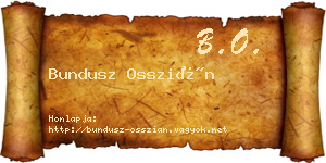 Bundusz Osszián névjegykártya